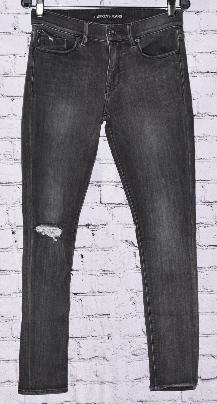 Express Legging Mid Rise Skinny Stretch Distressed Denim Jeans Size 6R